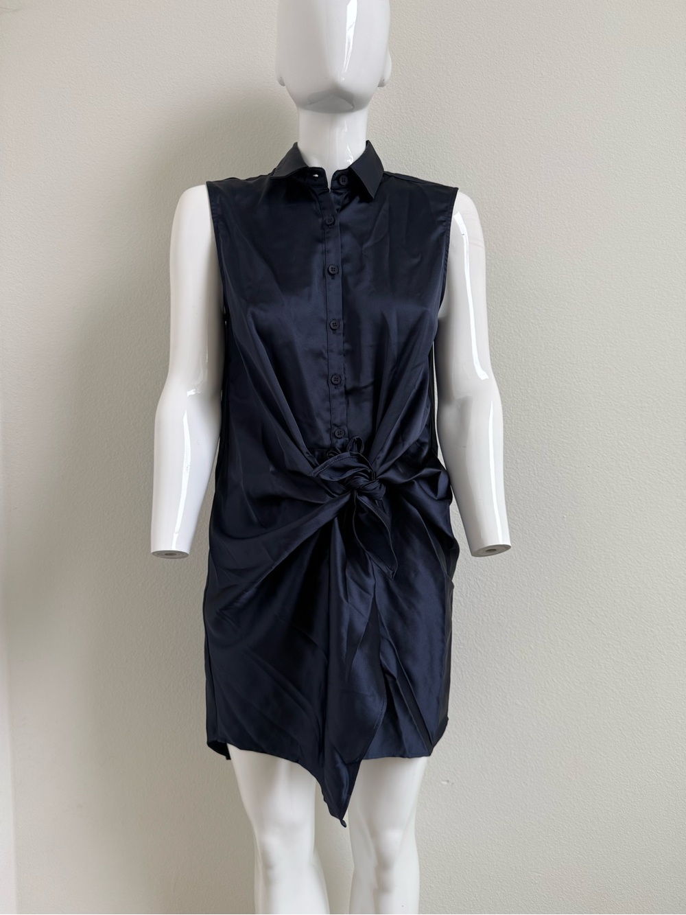 Collared Button Down Sleeveless Dress